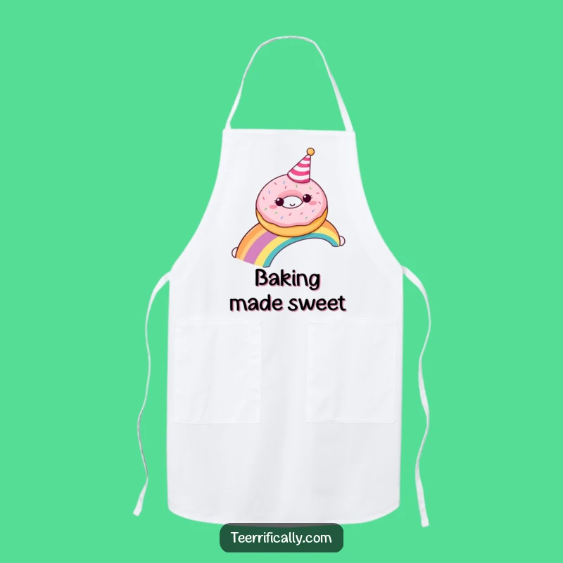 Funny Donut Rainbow Party Apron - Sweet Treat Kitchen Fun
