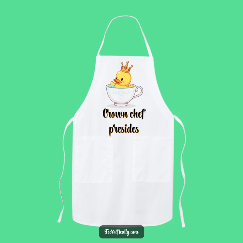 Funny Royal Rubber Duck Apron: Whimsical Kitchen Gift for Chefs