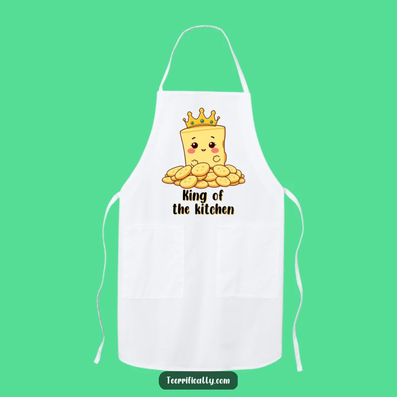 Funny Cheese King Crown Apron - Royal Chef's Humorous Kitchen Wear Gift