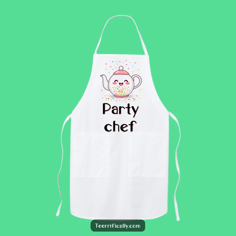 Funny Confetti Teapot Apron: Celebration Kitchen Fun, Perfect Humorous Gift