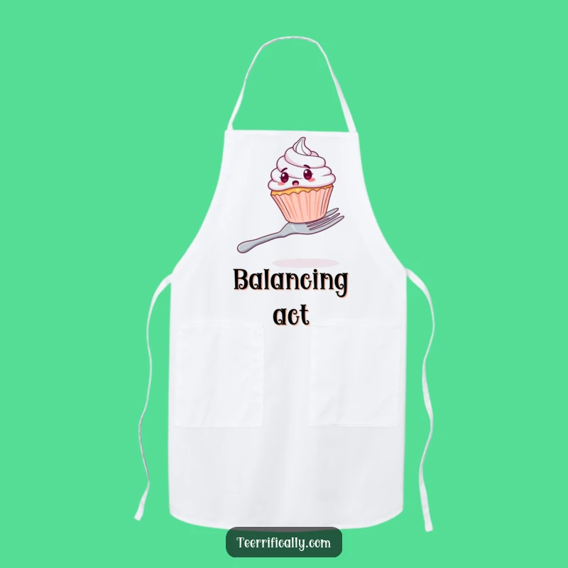 Funny Cupcake Balancing Act Apron - Hilarious Kitchen Fun for Bakers