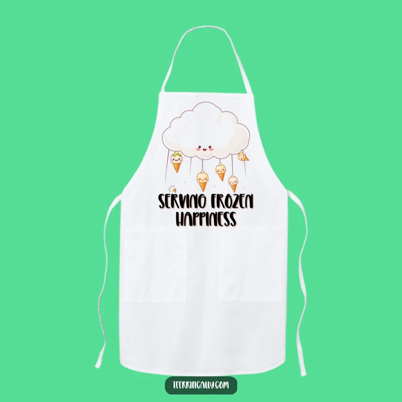 Funny Ice Cream Cloud Apron - Cheerful Kitchen Gear for Sweet Moments