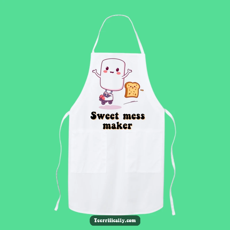 Funny Marshmallow Roller Skater Apron - Cook with Zippy, Hilarious Style!
