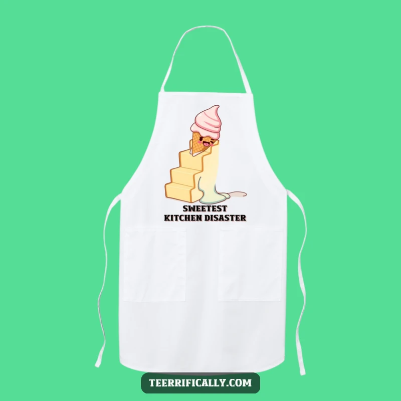 Funny Melting Ice Cream Toast Staircase Apron - Chef's Humorous Kitchen Wear Gift