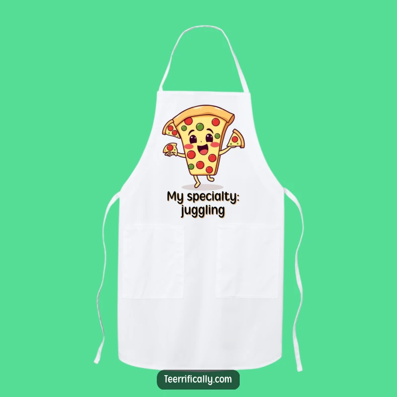Funny Pizza Pepperoni Juggling Apron: Hilarious Chef's Accessory for Kitchen Fun