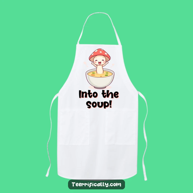 Funny Mushroom Soup Apron: Cook with Whimsy and Canine Charm!