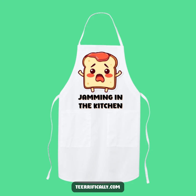 Funny Bewildered Toast Apron: Cook with Surprise and Breakfast Character Flair