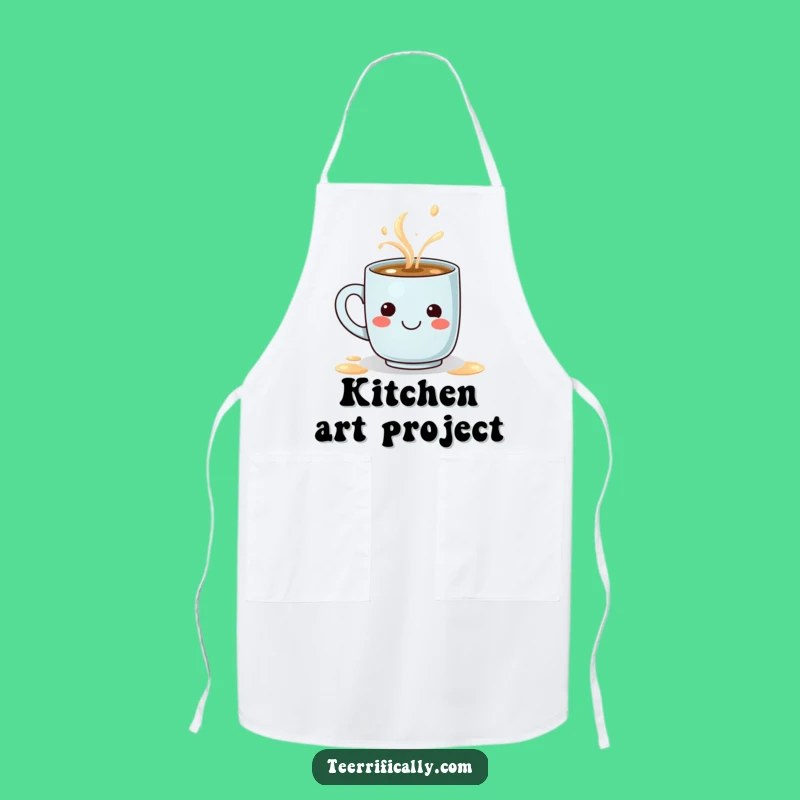 Funny Latte Spill Smiley Face Apron - Kitchen Cheer Gift
