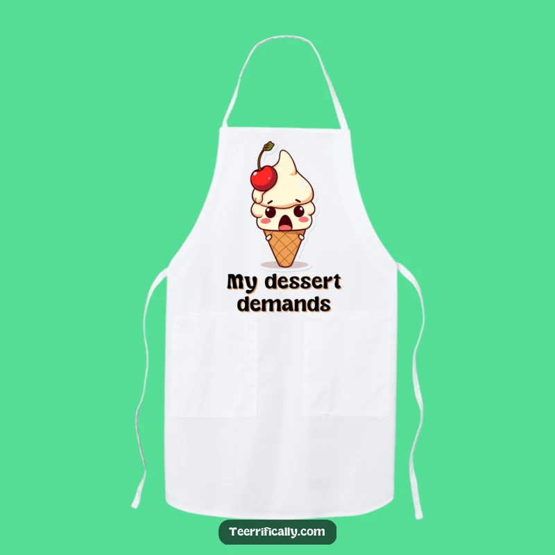 Funny Melting Ice Cream Cone Apron: Hilarious Dessert Accessory for Kitchen Fun
