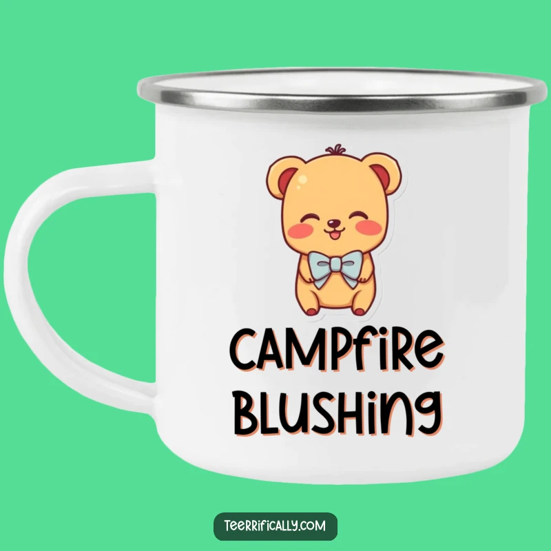 Funny Shy Hot Dog Camping Mug - Durable Adorable Character with Bowtie Blushing