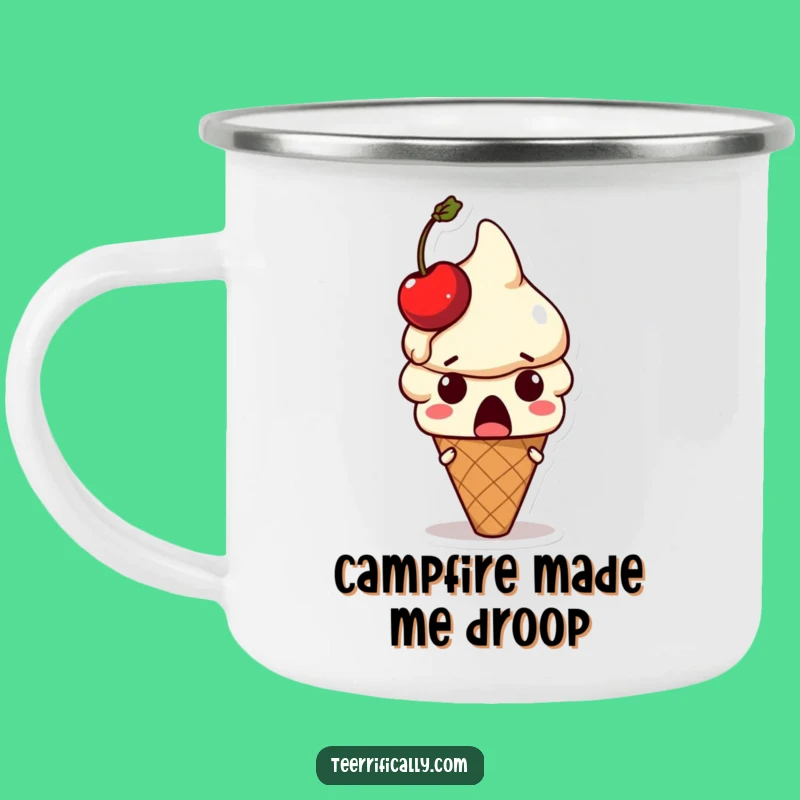 Funny Melting Ice Cream Cone Camping Mug: Hilarious Outdoor Companion for Your Drink