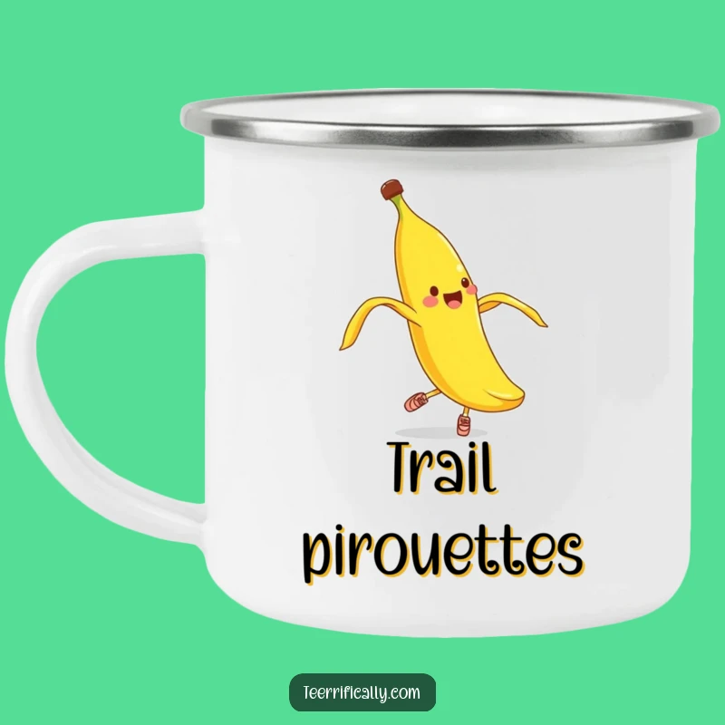 Funny Banana Peel Pirouette Camping Mug - Silly Adventures