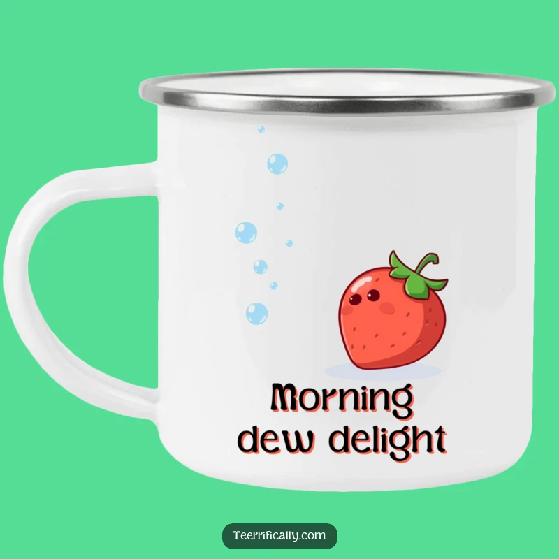 Funny Camping Mug: Strawberry's Water Juggling, Fruity Outdoors, Adventure Gift