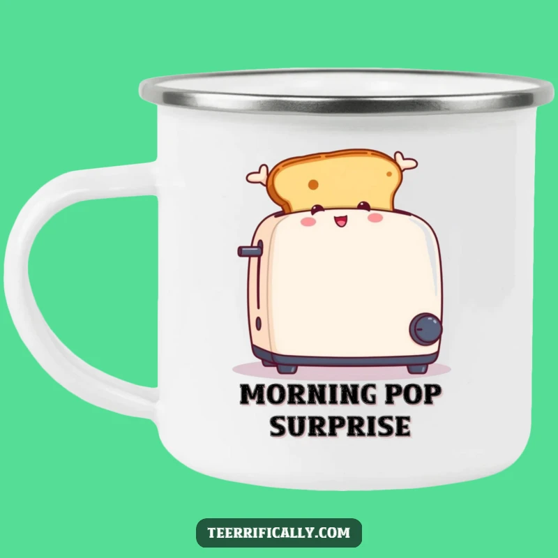Funny Jumping Toast Camping Mug - Hilarious Outdoor Breakfast Drinkware