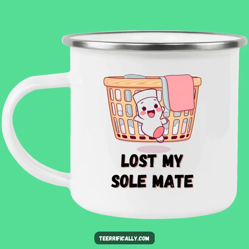 Funny Lost Sock Camping Mug: Adventure Fuel with Laundry Day Laughs!