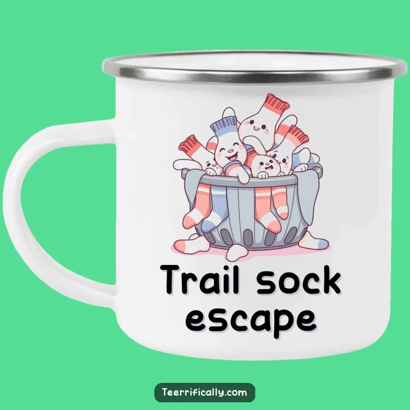 Funny Sock Camping Mug: Laundry Escape Fun, Perfect Humorous Gift
