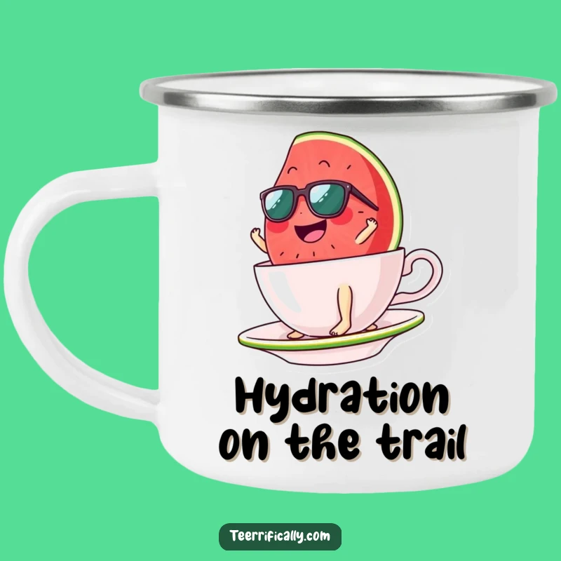 Funny Watermelon Surfing Camping Mug: Refreshing Sips, Hilarious Vibes