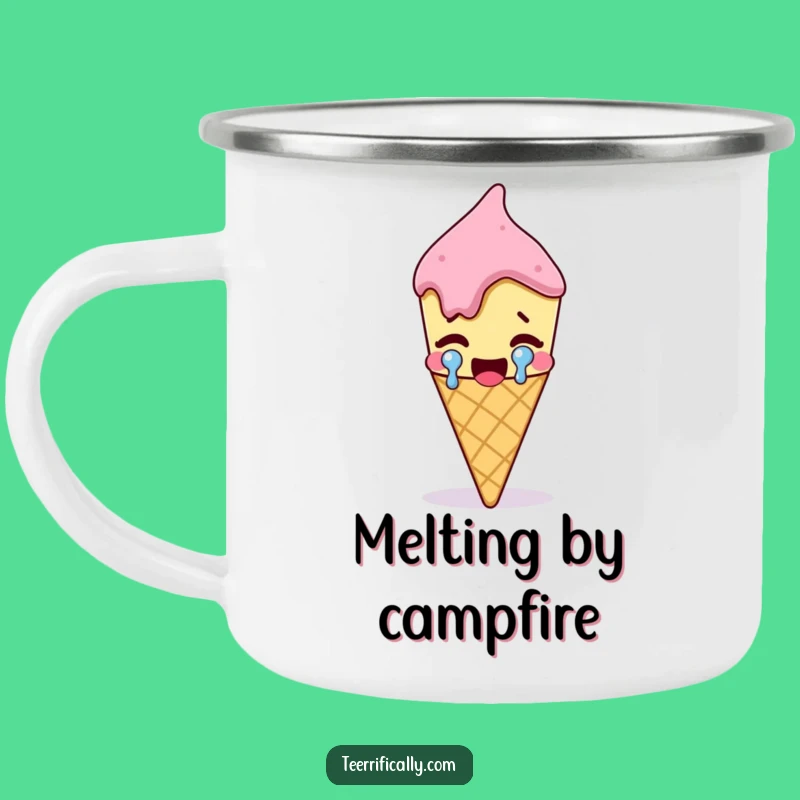 Funny Ice Cream Campfire Mug: Hilarious Cartoon for Joyful Outdoor Moments