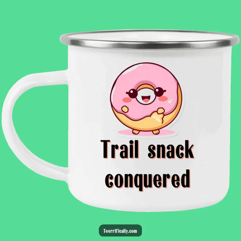 Funny Proud Donut Bite Camping Mug: Enjoy Your Brew with This Hilarious & Sweet Companion!