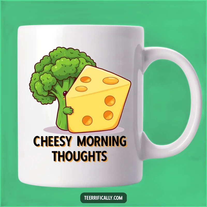 Funny Veggie Cheese Mug: Shy Broccoli Design, Perfect Humorous Gift