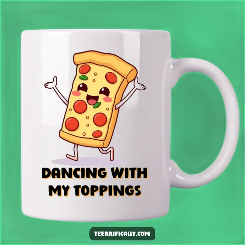 Funny Pizza Dance Mug: Hilarious Slice Gift for Joyful Foodie Lovers