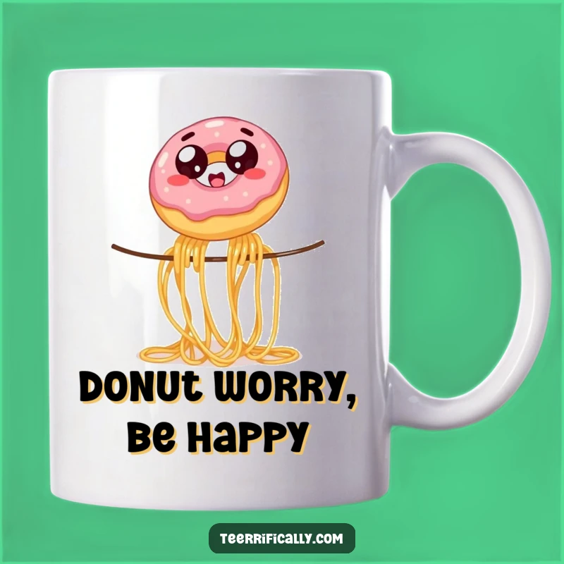 Funny Donut Spaghetti Mug: Hilarious Balancing Act for Dessert Lovers