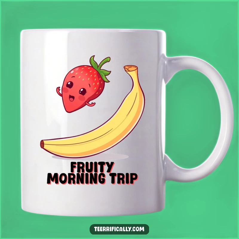 Funny Strawberry Slip Mug: Hilarious Balance Fail Gift for Comedians!