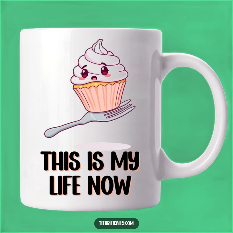 Funny Cupcake Balancing Act Mug - Hilarious Dessert Humor Gift for Cake Lovers