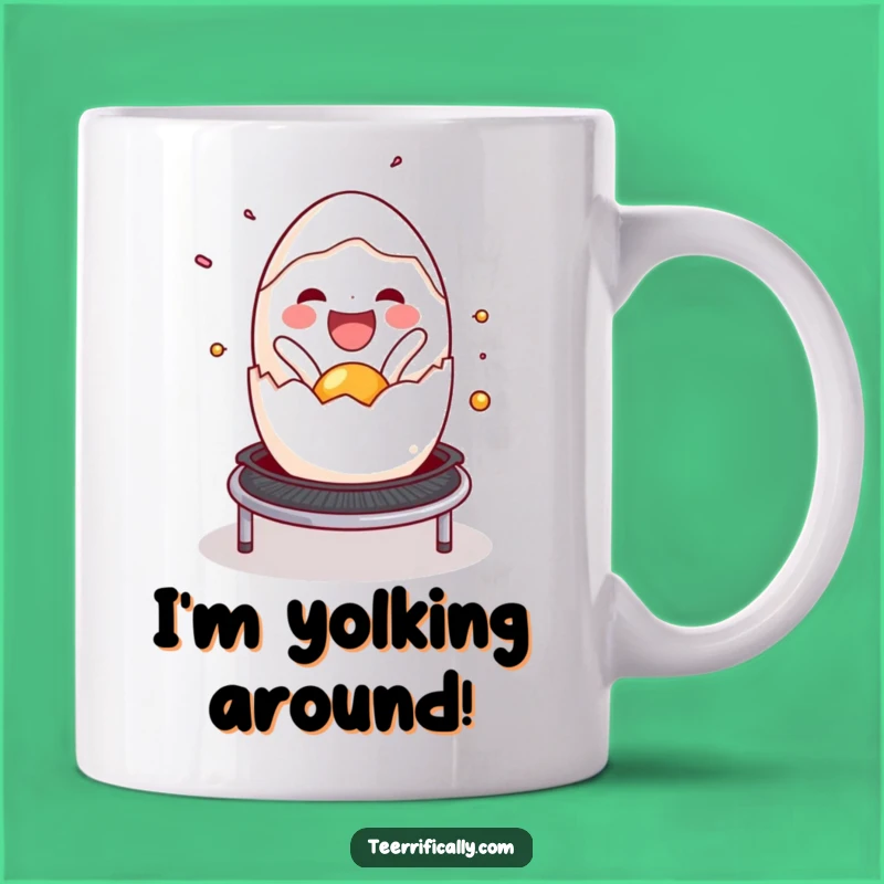 Funny Egg Trampoline Mug: Hilarious Breakfast Joy for Egg Lovers
