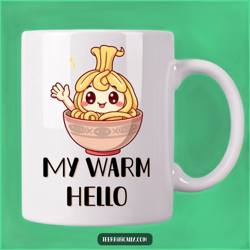 Funny Happy Noodle Mug - Googly Eyes & Waving Fun Gift