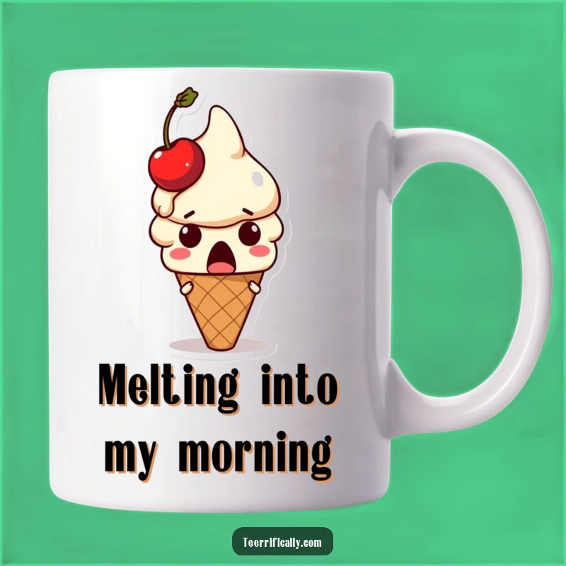 Funny Melting Ice Cream Cone Mug: Hilarious Dessert Surprise! Perfect Funny Gift