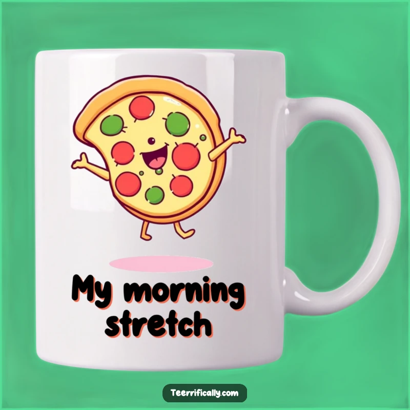Funny Pizza Cartwheel Mug - Cheerful Slice Perfect Gift for Pizza Lovers