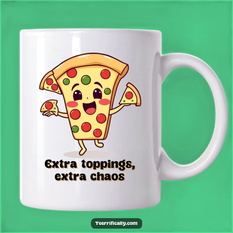 Funny Pizza Pepperoni Juggling Mug: Hilarious Foodie Fun Gift for Pizza Lovers
