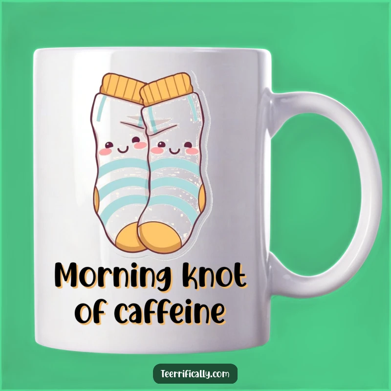 Funny Sock Knot Mug: Playful Character Design, Perfect Gift for Sock Lovers