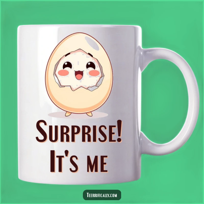 Funny Startled Egg Mug - Hilarious Breakfast Surprise Humor Gift
