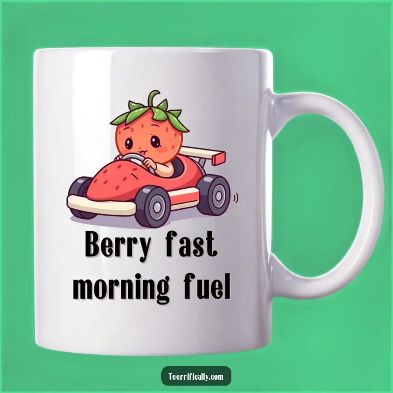 Funny Strawberry Race Car Mug: A Wildly Hilarious Berry Driving Gift Idea!