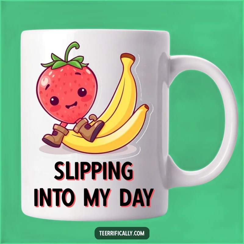 Funny Strawberry Slip Mug: Hilarious Fruit Gag Gift for Fruit Lovers