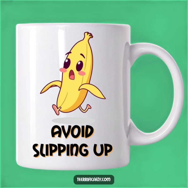 Funny Surprised Banana Running from Peel Mug - Hilarious Fruit Gag Gift!
