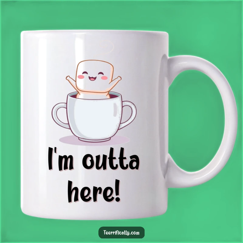 Funny Marshmallow Jump Mug - Joyful Hot Cocoa Design, Perfect Cozy Funny Gift