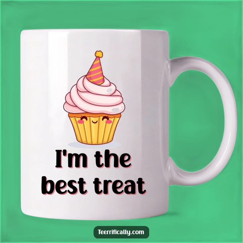 Funny Proud Cupcake Mug: Festive Character Design, Perfect Gift for Sweet Tooths