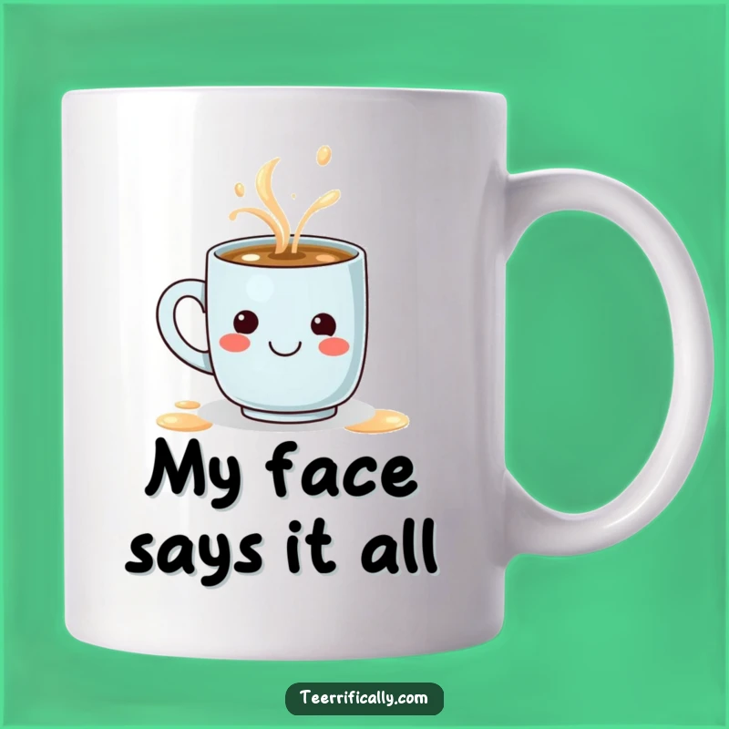 Funny Latte Spill Smiley Face Coffee Mug - Perfect Gift for Coffee Lovers