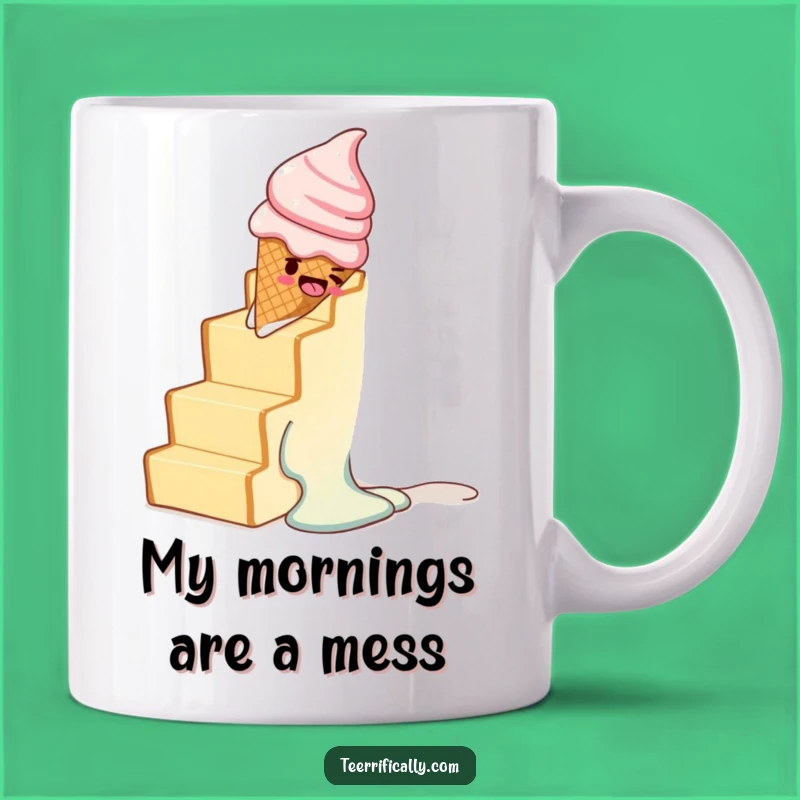 Funny Melting Ice Cream Toast Staircase Mug - Hilarious Dessert Gift Idea