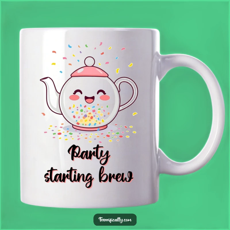 Funny Confetti Teapot Mug: Joyful Pouring Design, Perfect Humorous Gift