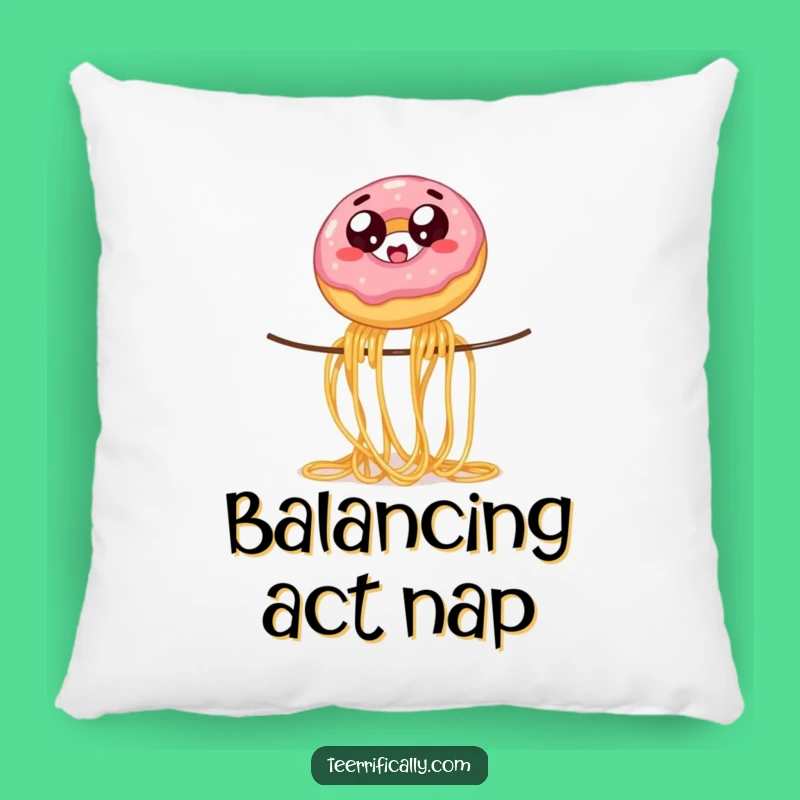 Funny Donut Spaghetti Pillow: Cozy Comfort with Hilarious Dessert Charm