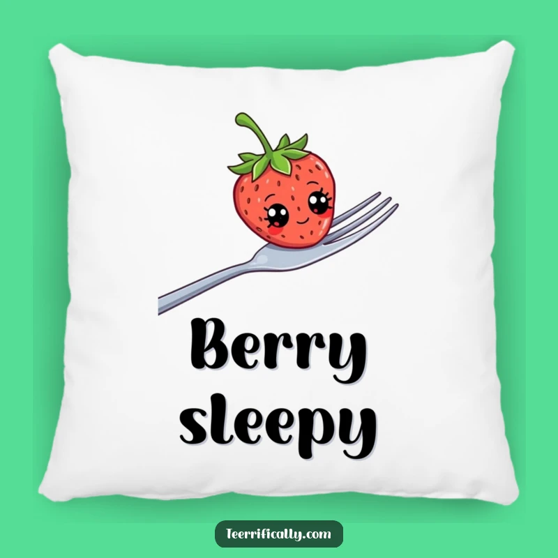 Funny Strawberry Googly Eyes Pillow - Comfy Comical Fruit Accent