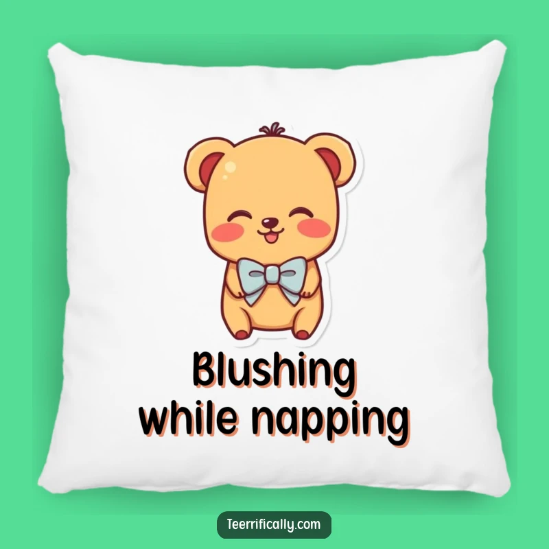 Funny Shy Hot Dog Pillow - Cozy Adorable Character with Bowtie Blushing, Home Decor