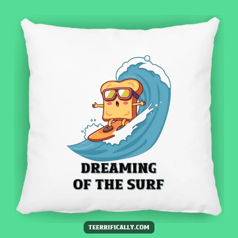 Funny Toast Surfing Pillow: Cozy Comfort with Hilarious Breakfast Charm