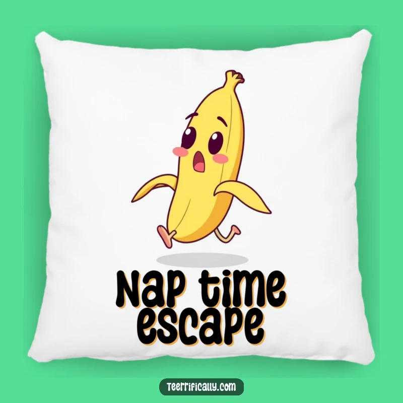 Funny Banana Running from Peel Pillow - Comfy & Hilarious Decor