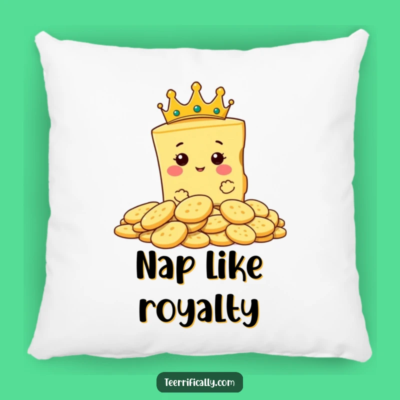 Funny Cheese King Crown Pillow - Comfy & Royal Home Decor Gift