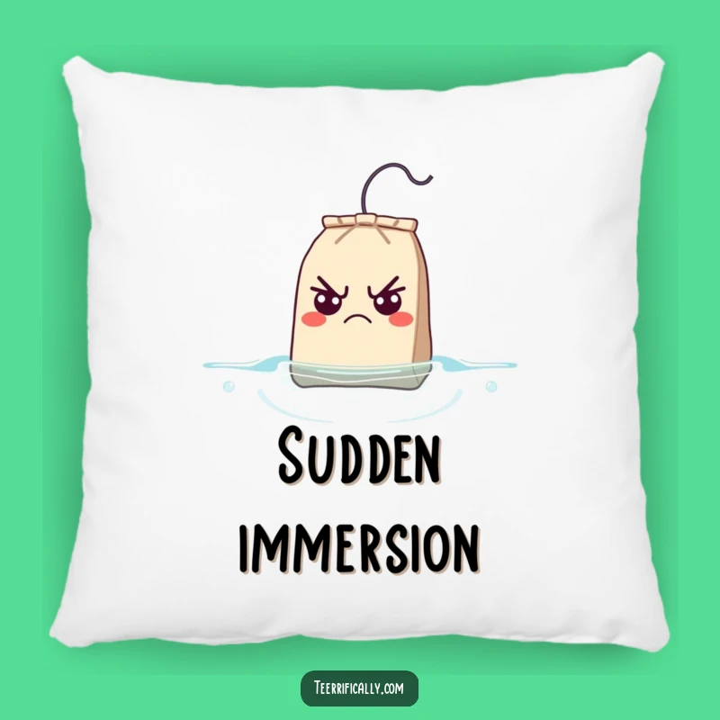 Funny Grumpy Teabag Pillow - Cozy Surprise for Tea Aficionados